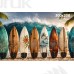 Tło fotograficzne „Deski surfingowe na plaży z falą oceanu” | 4050